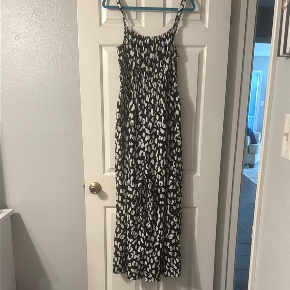 Black and White Patterned Jumpsuit